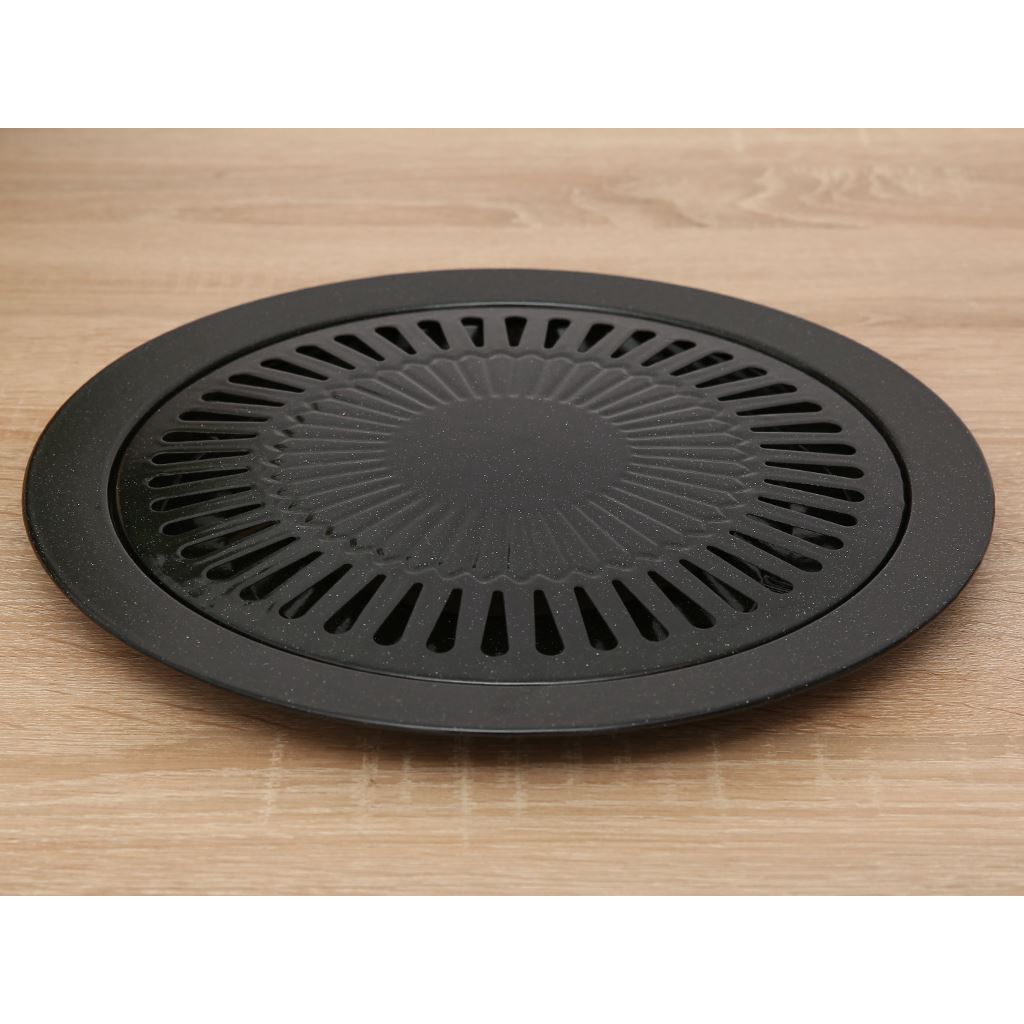 Vỉ nướng tráng men chống dính FUJISHI -  - Có khay hứng dầu mỡ, Có thể nướng trên bếp ga, bếp cồn