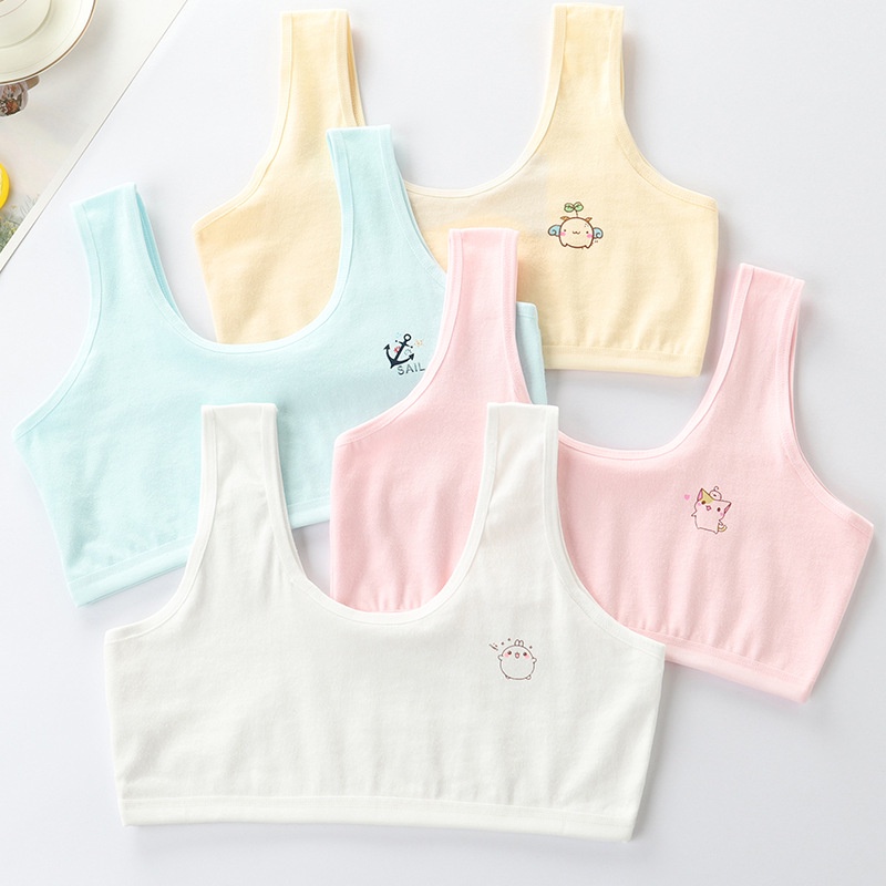 Áo Lót Thể Thao Chất Liệu Cotton Mềm Mại Dành Cho Bé Gái 8-12 Tuổi