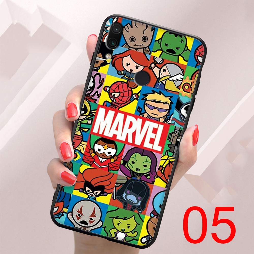 Ốp Điện Thoại Mềm Viền Đen Hình Truyện Tranh Marvel Cho Xiaomi Redmi Note 10 Mi 9 8 8t Pro 8a Pro