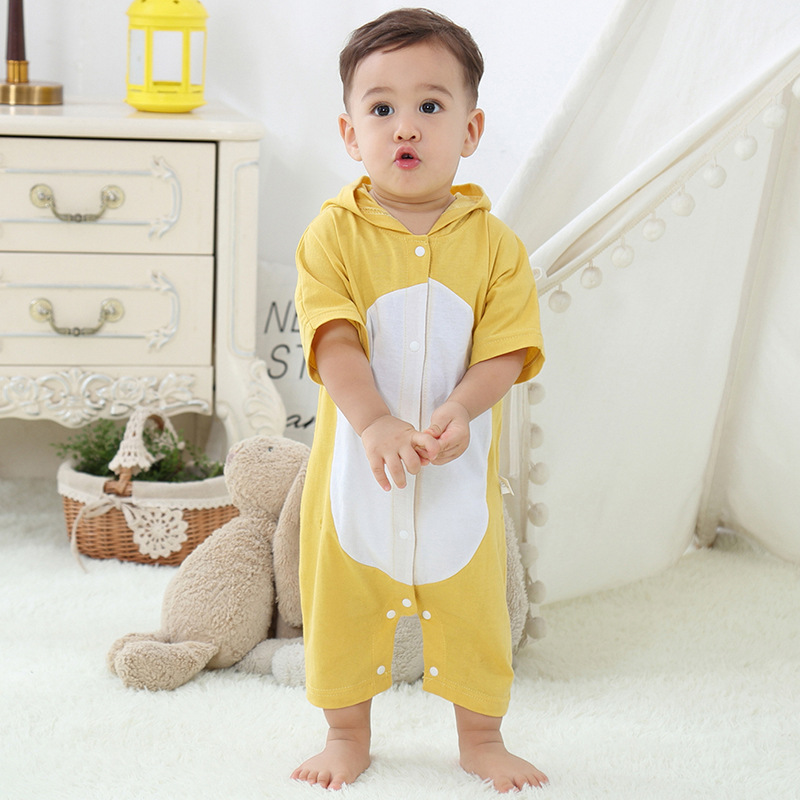 Áo Hoodie Ngắn Tay In Hình Động Vật Dễ Thương Cho Bé