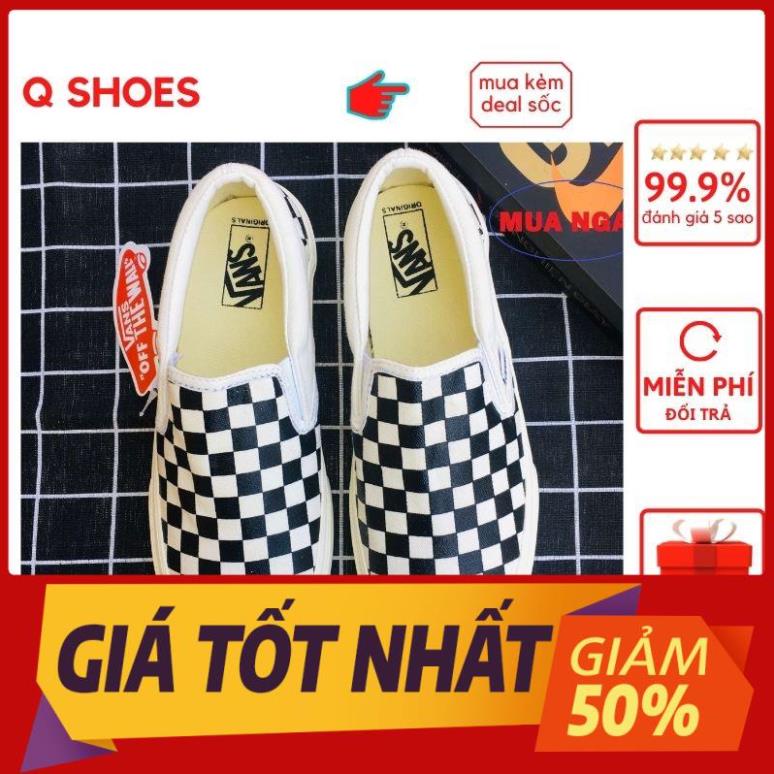 11.11 Giầy vans vaul caro lười slip on hàng một một thời trang( full box + bil )