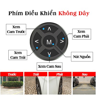 [CHÍNH HÃNG] Camera 360 Ô Tô Full Màn Hình Siêu Nét Full HD 4,3 inch Soi 2 Bánh Trái, Phải BH 2 Năm - Thiên Vương Shop