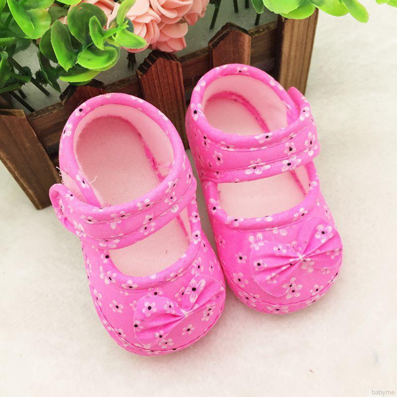 Giày cotton đế mềm chống trượt cho bé gái từ 0-18 tháng tuổi