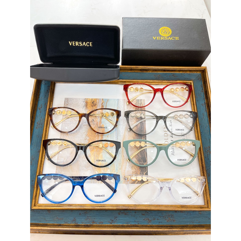 Kính mắt mèo Versace thời trang, gọng kính bằng kim loại cao cấp, thiết kế độc đáo