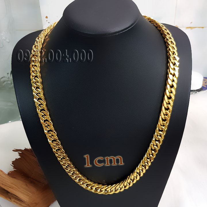 Dây chuyền nam, dây chuyền xích bảng cạnh vuông màu vàng DZ1522.