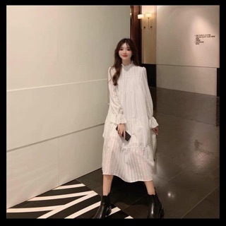 Váy trắng freesize bánh bèo