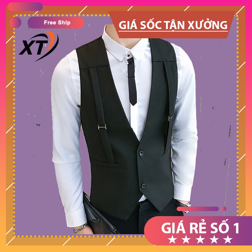 Áo Gile nam, Áo gile tạo đai cách điệu, lịch lãm, trẻ trung, phong cách hiện đại, tạo điểm nhấn cho các tổng tài mã N41
