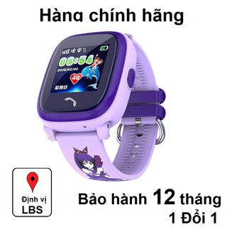 Đồng hồ thông minh trẻ em JVJ DF25 Tím, đồng hồ GPS, chống nước, lắp sim nghe goi hai chiều, BH 12 tháng