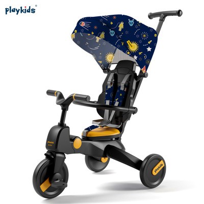 Xe đẩy 3 bánh cho bé kiêm xe đạp, xe chòi chân 6in1, gấp gọn, dành cho bé từ 1 - 5 tuổi chính hãng PLAYKIDS