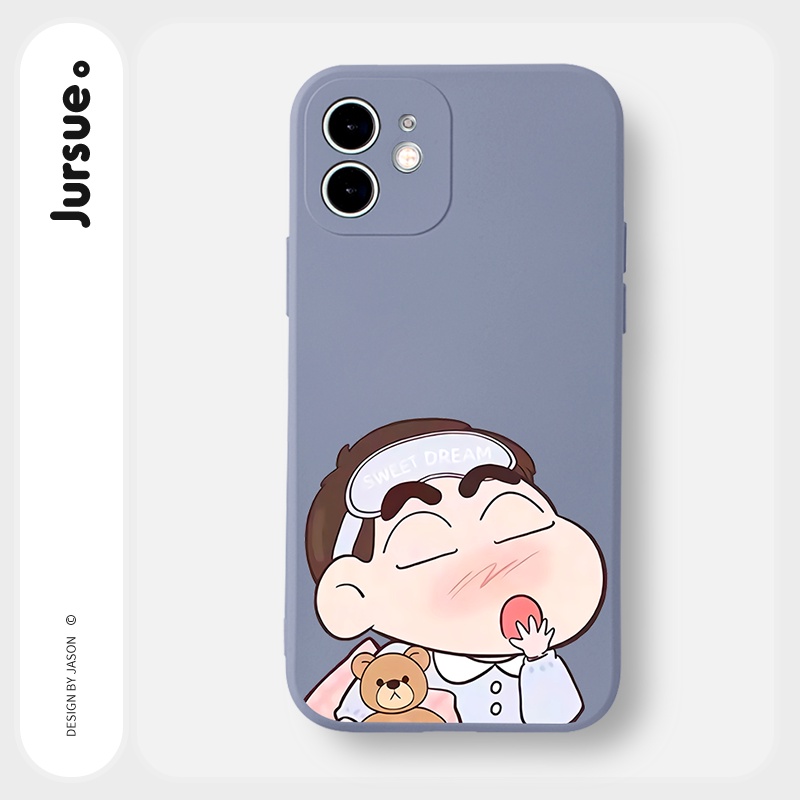 Ốp lưng JURSUE hoạt hình cặp đôi dễ thương đẹp cho iPhone 13 12 11 Pro Max SE 2020 X XR XS 8 7 6S 6 Plus kute Y1997