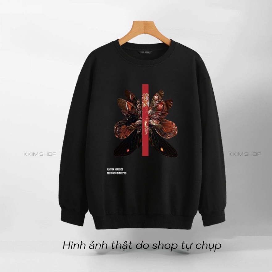 Áo Nỉ SWEATER MIKENCO ILLUSION, Áo Nỉ Dài Tay Form Rộng Oversize Unisex Nam Nữ, Chất Nỉ dày dặn cao cấp