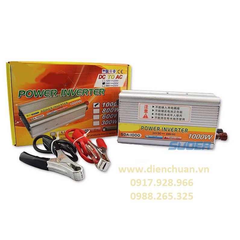 Kích điện Suoer 12V lên 220V 1000W SDA-1000A