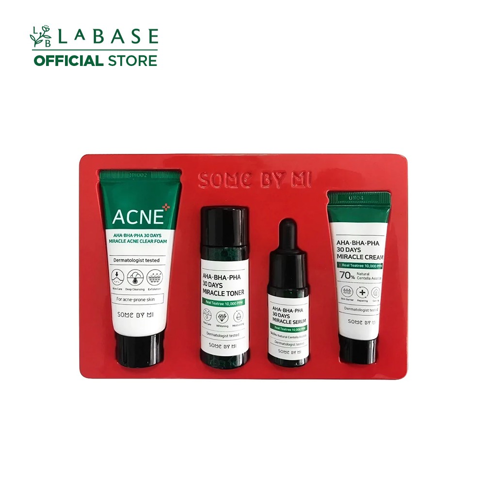 Bộ Kit 4 món giảm mụn dưỡng da Some By Mi AHA - BHA - PHA 30 Days Miracle AC SOS Kit | BigBuy360 - bigbuy360.vn