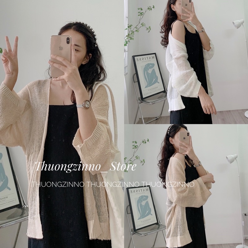 [Ảnh thật/Video] Áo Khoác Cardigan Len Mỏng Cho Nữ Phong Cách Ulzzang Phù Hợp Đi Đà Lạt, Dạo Biển