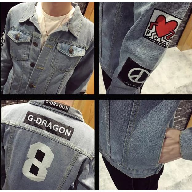 (FREE SHIP) Áo Khoác Jeans Nam G-Dragon .