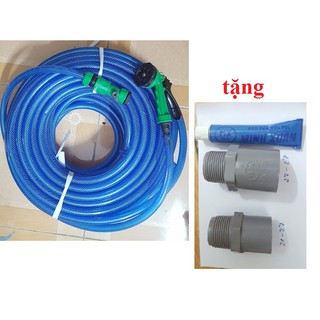 Bộ vòi tưới cây 20m phi 27 (có tặng kèm cút nối ren 21 và ren 27 dễ sử dụng)