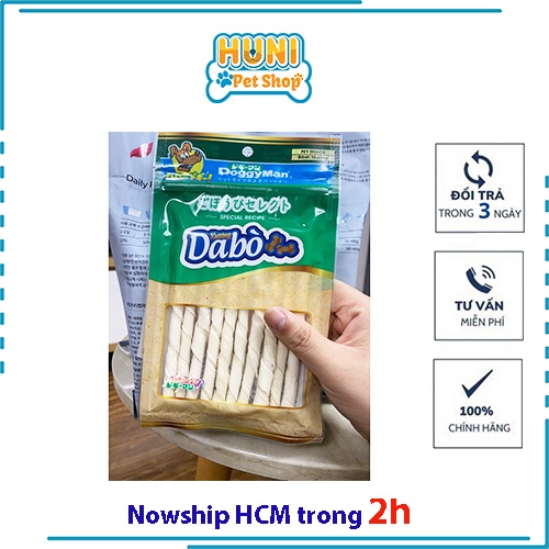 XƯƠNG QUE GẶM DA BÒ TỰ NHIÊN - Xương cho chó gói 10 cây - thương hiệu DoggyMan