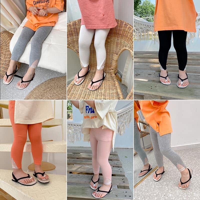 Quần thun legging ôm chân bé gái,quần co giãn bé gái 0-6 tuổi