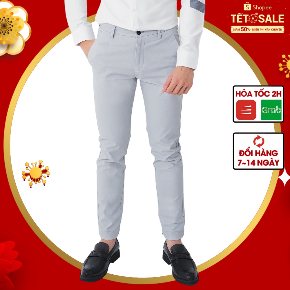 Quần Tây Nam Trơn Cotton Công Sở Cao Cấp Ống Suông Dáng Ôm Vải Co Giãn Tốt (9062)CTJ-216