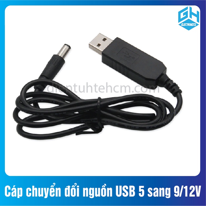Cáp chuyển đổi nguồn USB 5V sang 9V và 5V sang 12V chỉ cấp được dòng điện tối đa 0.8A