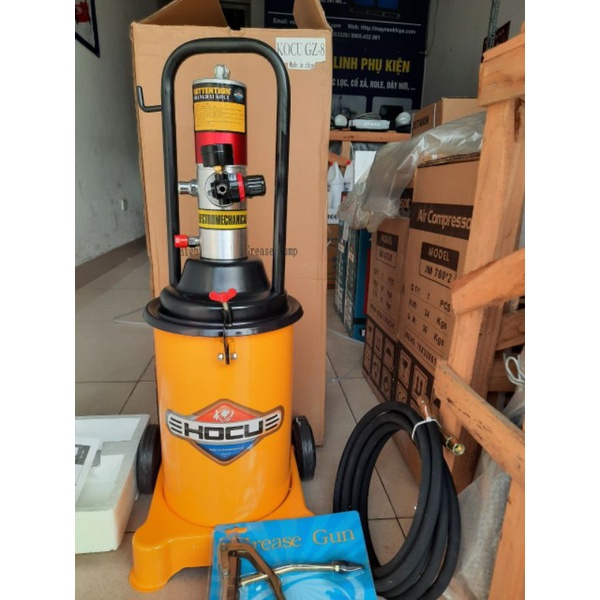 Máy bơm mỡ bằng khí nén GZ8 12L hiệu KC