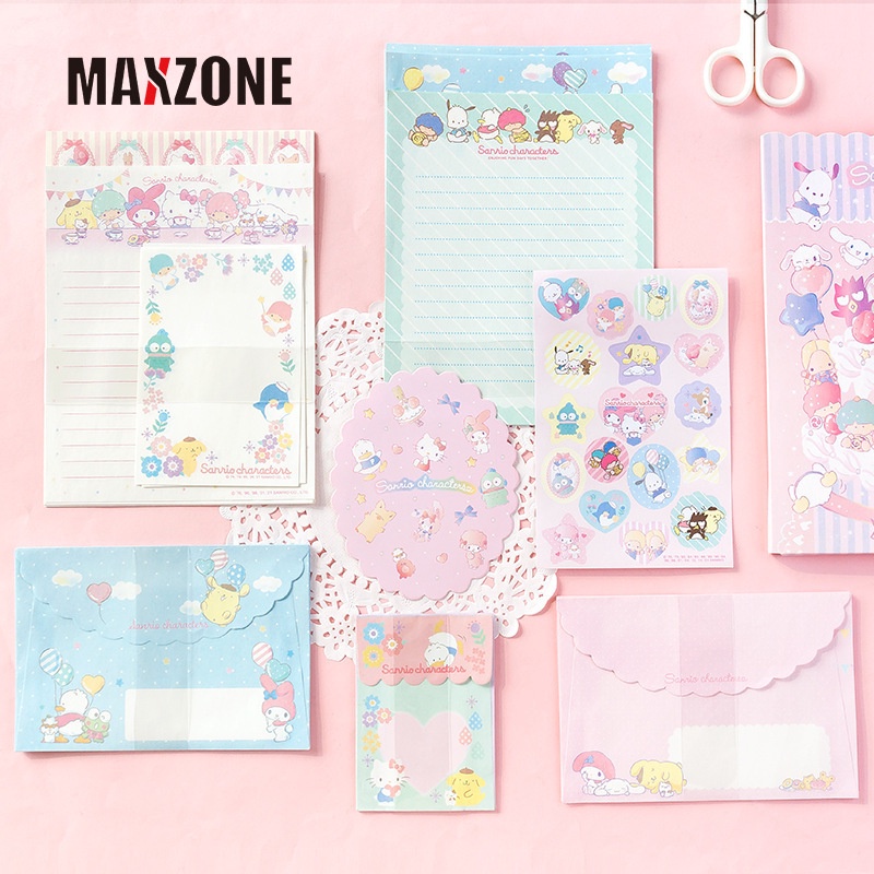 Bộ Nhãn Dán Giấy Ghi Chú Họa Tiết Hoạt Hình Kitty Kuromi My Melody Cinnamoroll Đáng Yêu