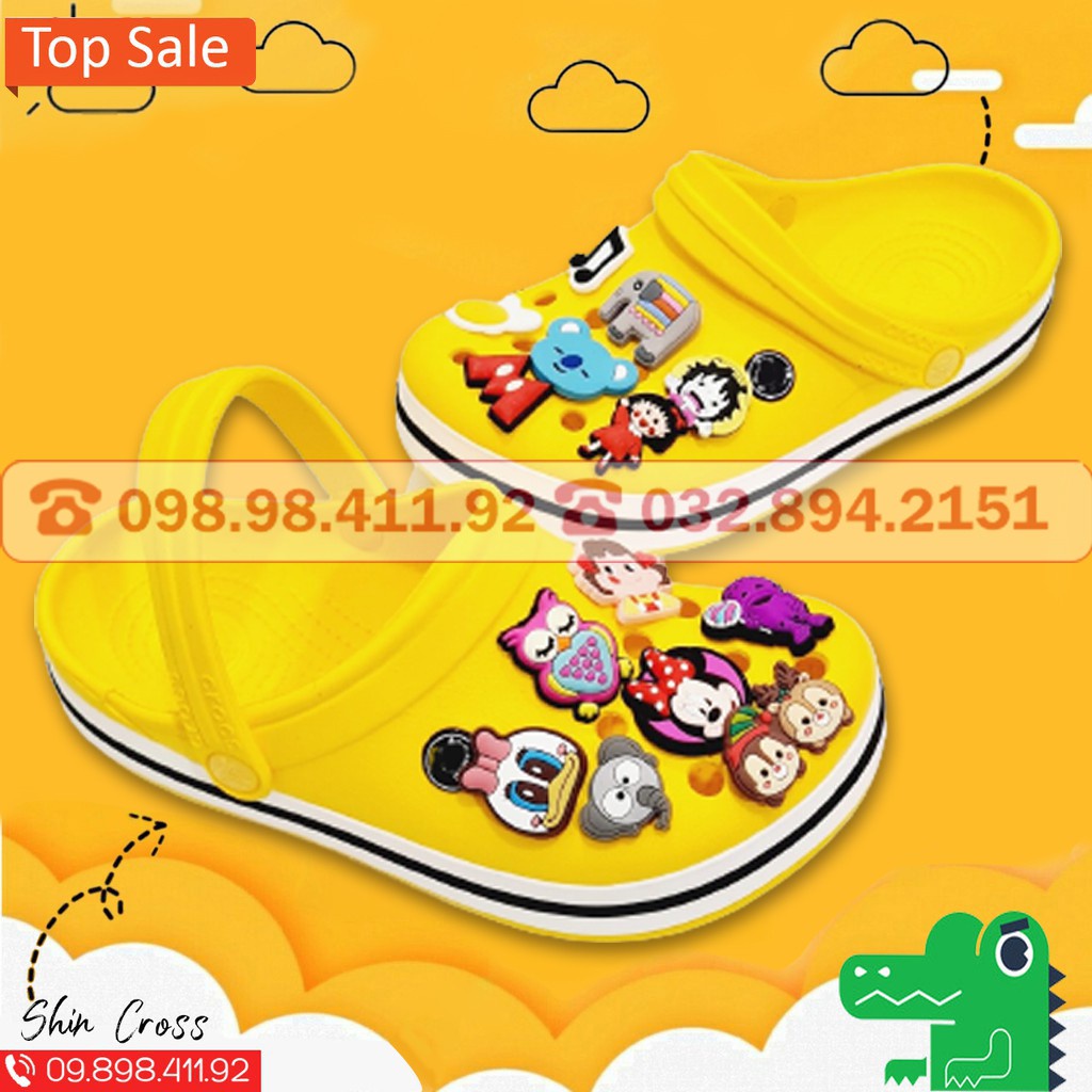 dép Cross đế bánh mì BAND tổng hợp màu bán chạy tặng thêm 12 sticker cross