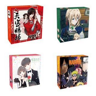 Hộp quà tặng mini vuông in hình anime chibi có poster postcard lomo giftbox xinh xắn dễ thương