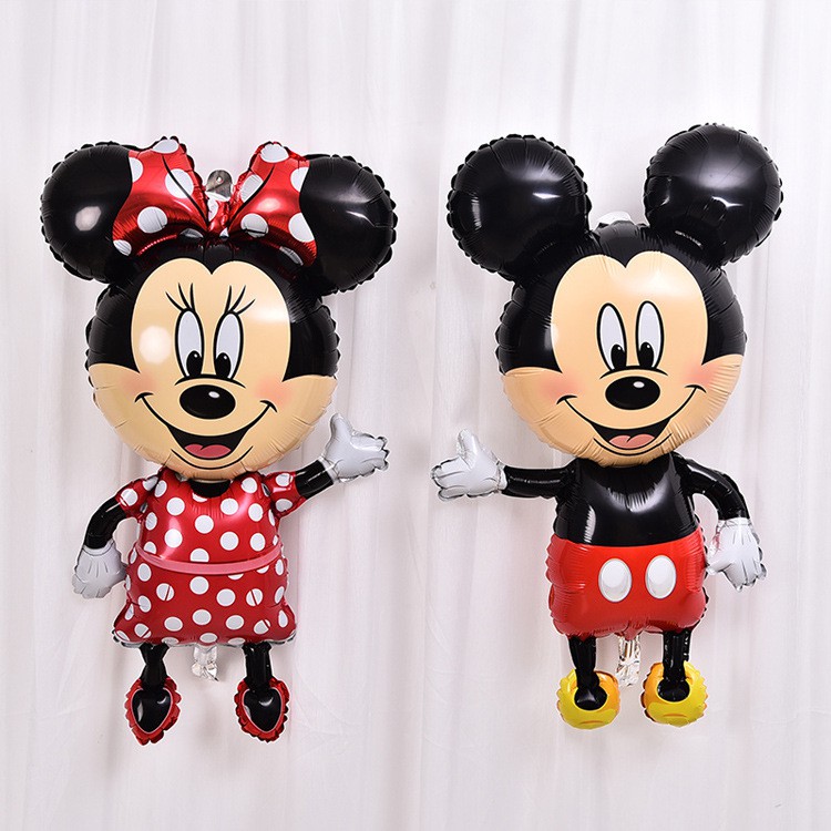 BÓNG TRÁNG NHÔM LỚN CHUỘT MICKEY MINNIE ĐỨNG 80CM, BÓNG KIẾNG TRANG TRÍ TIỆC