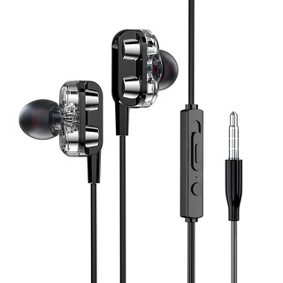 【Giới Hạn Thời Gian】Thời Trang Năng Động Tai Nghe In-ear Plug-In Kim Loại Chống Ồn Dây Điều Khiển Tai Nghe Chơi Game Nghe Nhạc