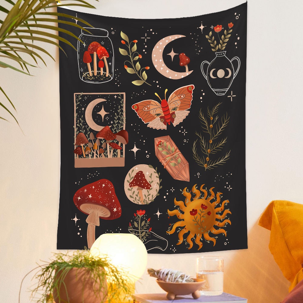 Thảm Treo Tường Họa Tiết Cây Và Thú Phong Cách Bohemian Chất Lượng Cao 3*95cm