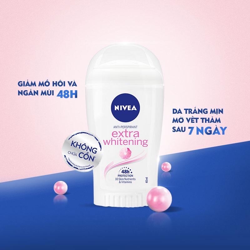 Sáp Ngăn Mùi Nivea Extra Ưhitening Trắng Mịn Mờ Thâm Dành Cho Nữ