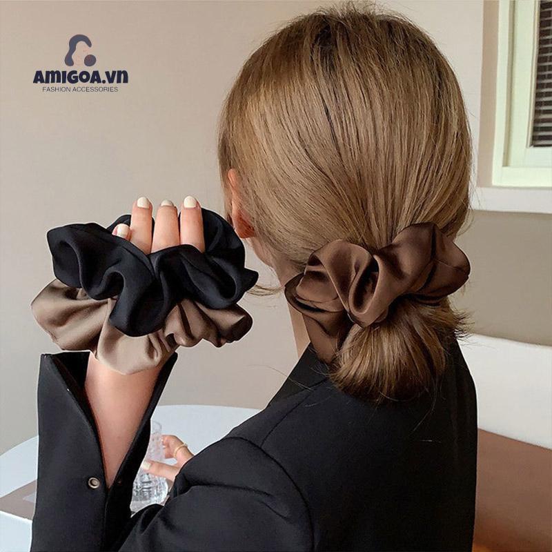 ✨✨Dây Buộc Tóc Bằng Vải Satin Cỡ Lớn Thiết Kế Đơn Giản