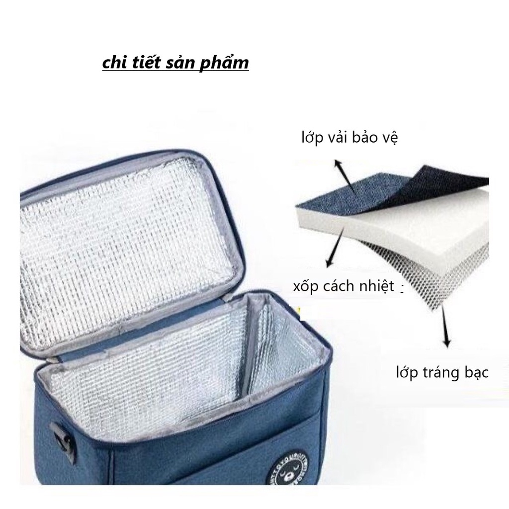Túi giữ nhiệt đựng hộp cơm cắm điện cao cấp TRANCY túi đựng đồ ăn giữ nhiệt TTC07.