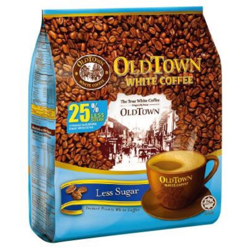 (Mua 2 bịch tặng 1 gói) Cafe Old Town White Coffee Less Sugar (Ít đường)