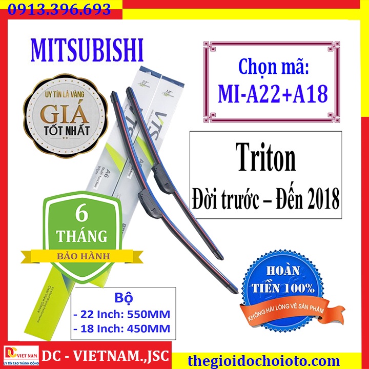 [bh 1năm] Bộ 2 thanh gạt nước mưa ô tô Nano xương mềm cho xe Mitsubishi: Xpander-Jolie-Mirage-Pajero-Pajero Sport-Triton