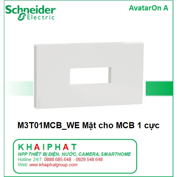 MẶT NẠ CHO MCB CB 1P 1 PHA CB TÉP ÁT APTOMAT ÁT TÔ MÁT 1 CỰCM3T01MCB_WE SCHNEIDER AVATARON A - KHẢI PHÁT ELECTRIC