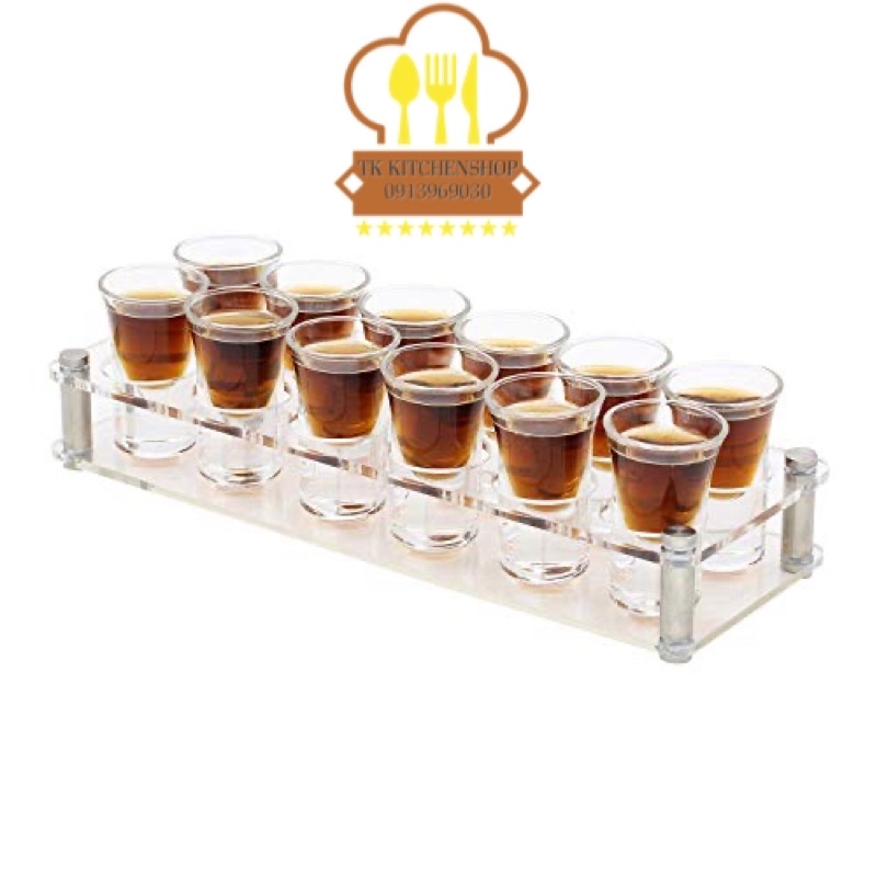 Kệ để ly rượu, giá đựng shot ly rượu, kệ để chén uống bằng nhựa thủy tinh acrylic cao cấp KHÔNG kèm ly