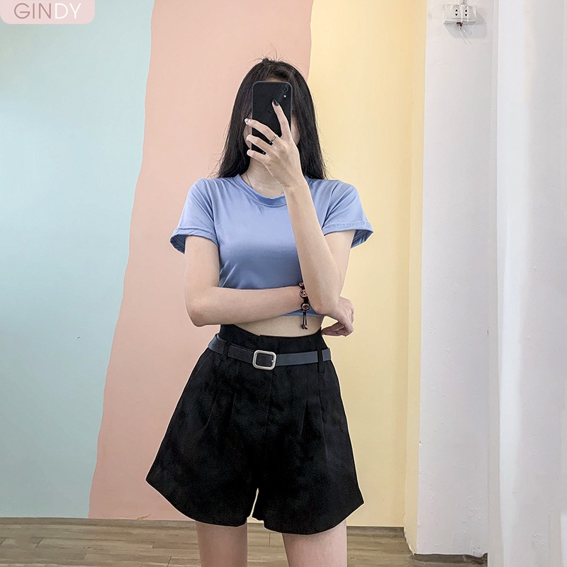 Quần short GINDY Basic cạp cao sang chảnh Q10002