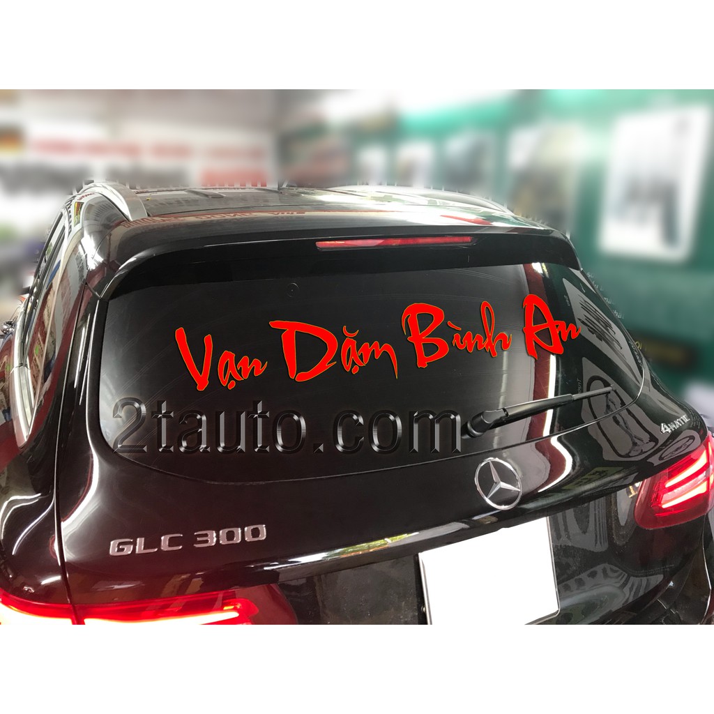 LOGO TEM DÁN STICKER CHỮ VẠN DẶM BÌNH AN - CẦU THƯỢNG LỘ BÌNH AN TRÊN ĐƯỜNG CHO Ô TÔ XE HƠI