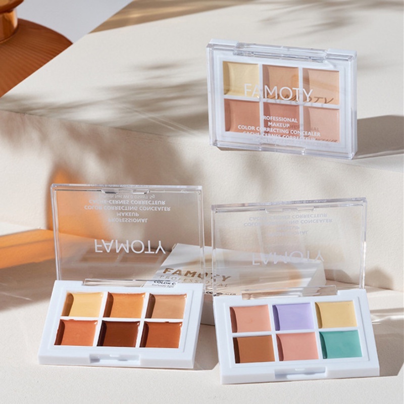 Bảng Kem Che Khuyết Điểm 6 Màu Vô Hình Che Phủ Lỗ Chân Lông Kháng Nước Lâu Trôi Không Nhòe