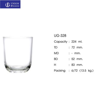 Bộ 6 ly cốc thủy tinh bầu lùn 234ml union glassware - ug 328