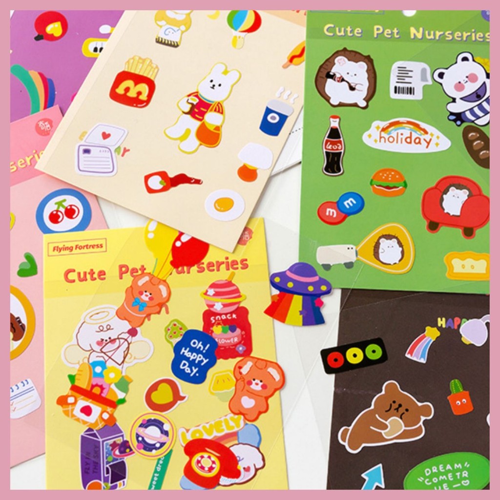 STICKER CUTE PET NURSERIES 8 MẪU
