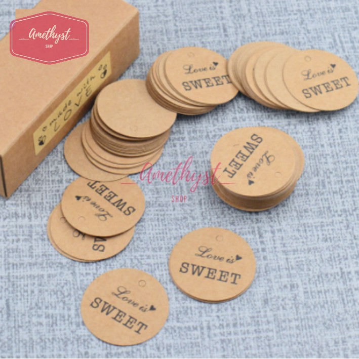 Set 100 Tag Treo Kraft Trang Trí Quà