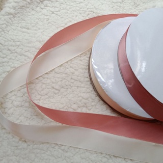 Ruy băng lụa 2,5 cm màu kem, nude(loại 1 mặt)