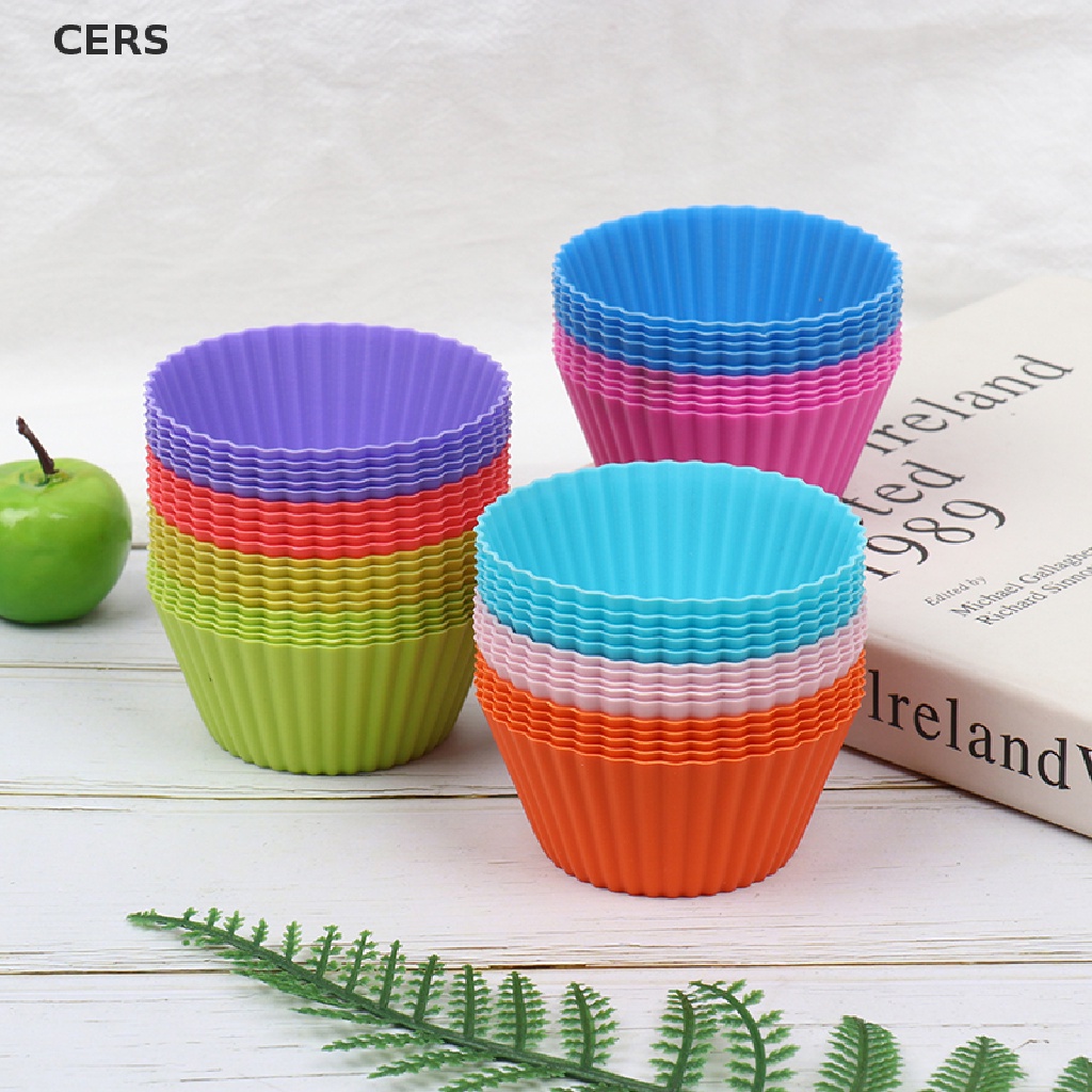 Bộ 5 Khuôn Silicone 7cm Làm Bánh Muffin / Cupcake Hình Tròn DIY