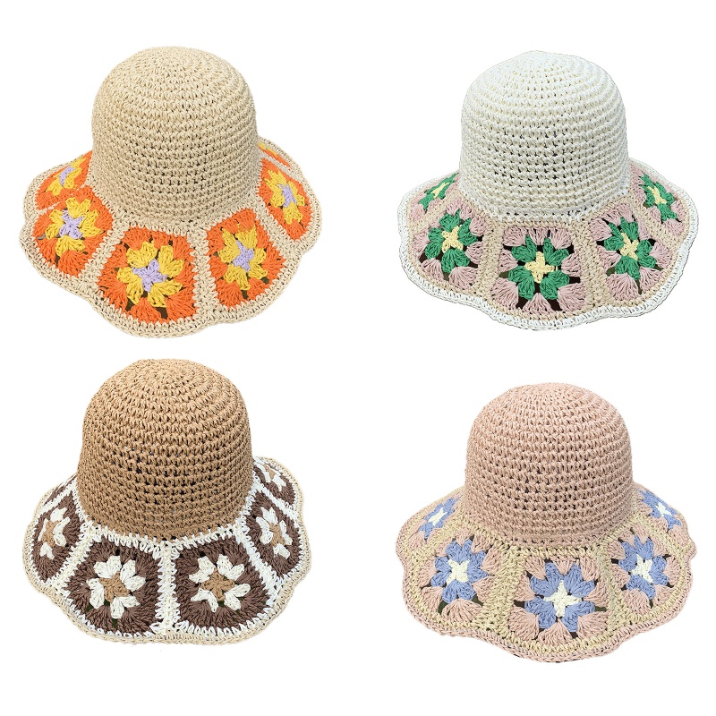 Mũ Vành Rộng Đính Hoa Trang Trí Dành Cho Nữ Mùa Hè