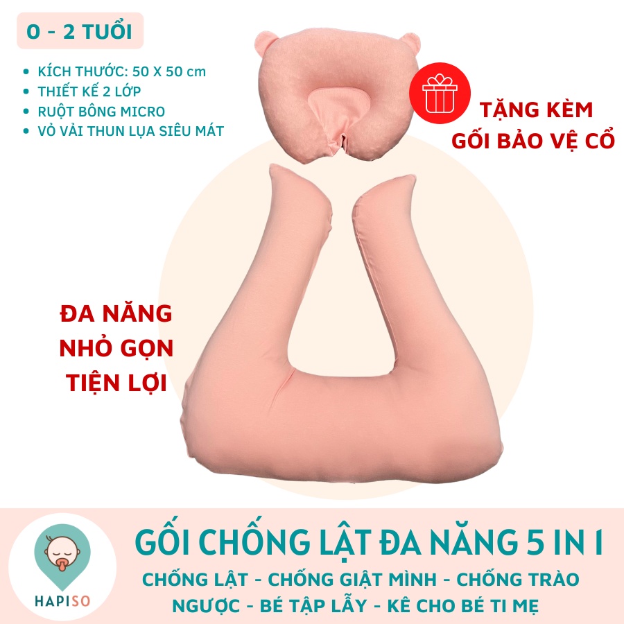 [Mã SKAMLTB298 giảm 20K đơn 0Đ] Gối chống lật cho bé Hapiso