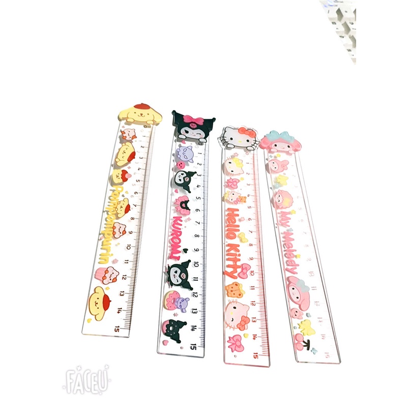 SANRIO Thước Kẻ Hai Lớp Trong Suốt Hình Hello Kitty 15CM