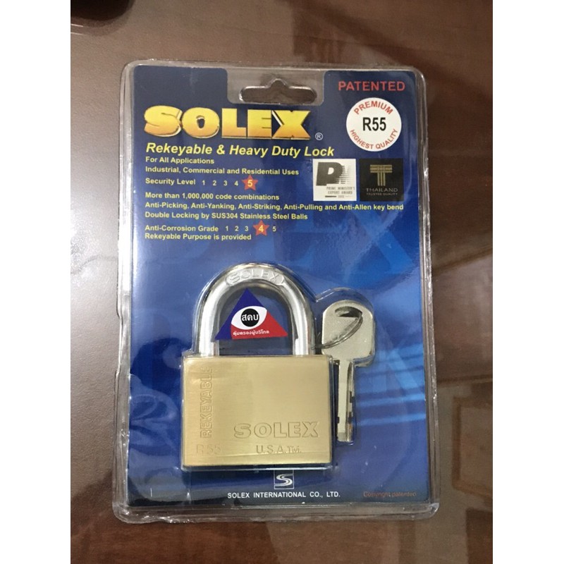 [Hỏa tốc HCM] Ổ khóa Solex R55 thân đồng rộng 55mm Solex Thái Lan - MSOFT